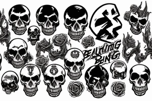 Fallout burning at both ends skulls manly tattoo idea