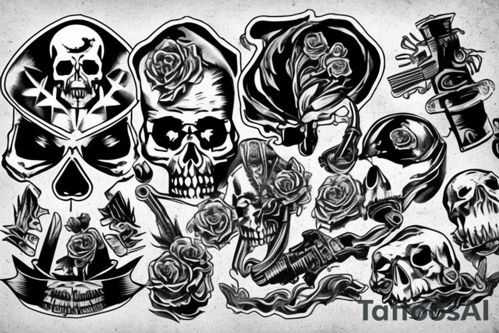 Fallout burning at both ends skulls manly tattoo idea Fallout burning at both ends skulls manly tattoo idea