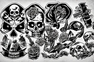 Fallout burning at both ends skulls manly tattoo idea