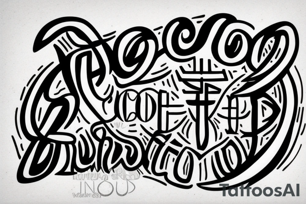 IN GOD WE TRUST in nordic runes as a bicep wrap tattoo idea