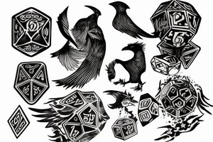 Prince of ravens with dice tattoo idea