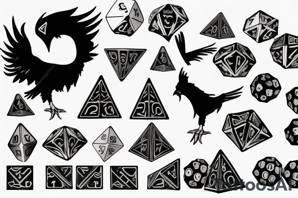 Prince of ravens with dice tattoo idea