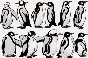 cute penguin tattoo idea
