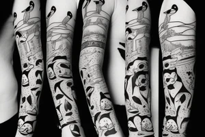 cute penguin tattoo idea