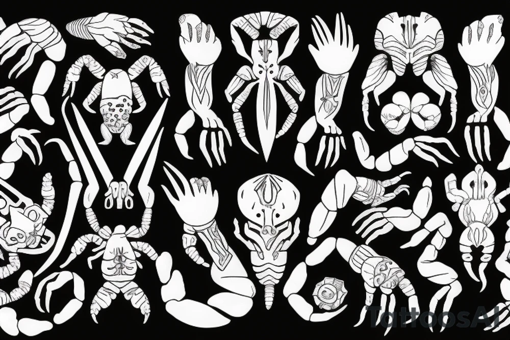 A scorpion with tribal hands tattoo idea