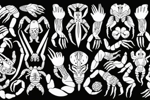 A scorpion with tribal hands tattoo idea