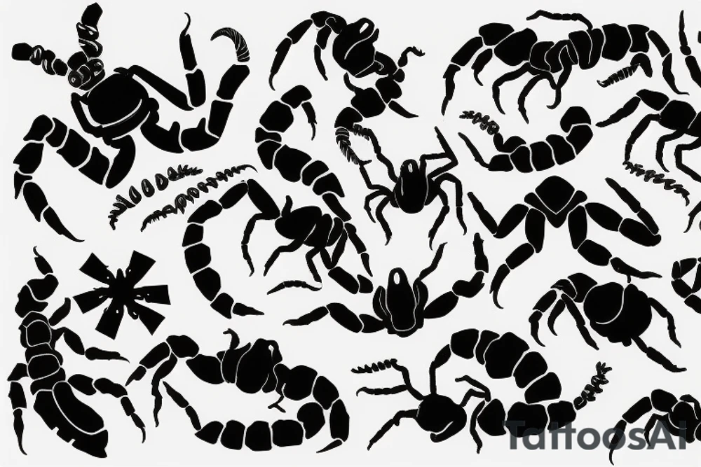 A scorpion with tribal hands tattoo idea