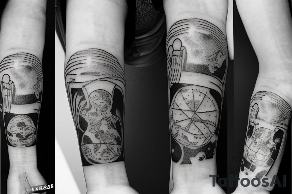 A tattoo in memory of my friend who died.
 Theme: Man sitting on a ledge in space and looking down at the earth with a joint in his hand tattoo idea