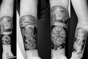 A tattoo in memory of my friend who died.
 Theme: Man sitting on a ledge in space and looking down at the earth with a joint in his hand tattoo idea