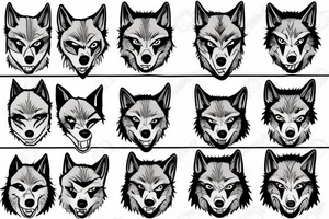 Face to face wolves tattoo idea