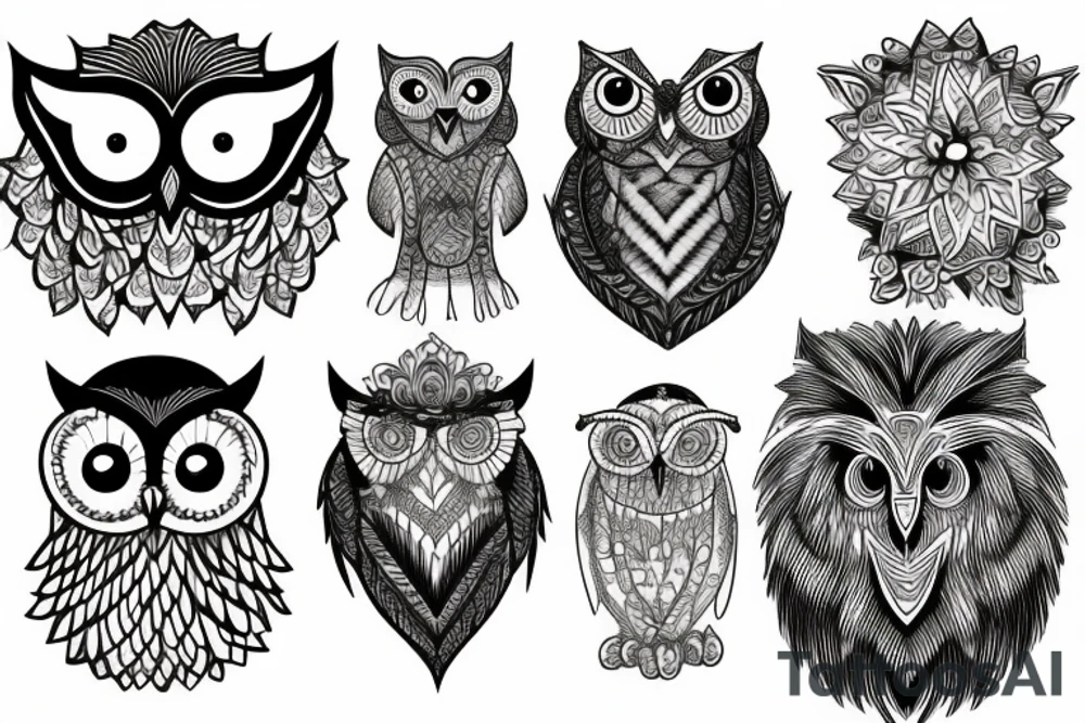 Lion and an owl tattoo idea