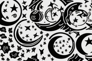 A moon with 555 inside and discipline tattoo idea