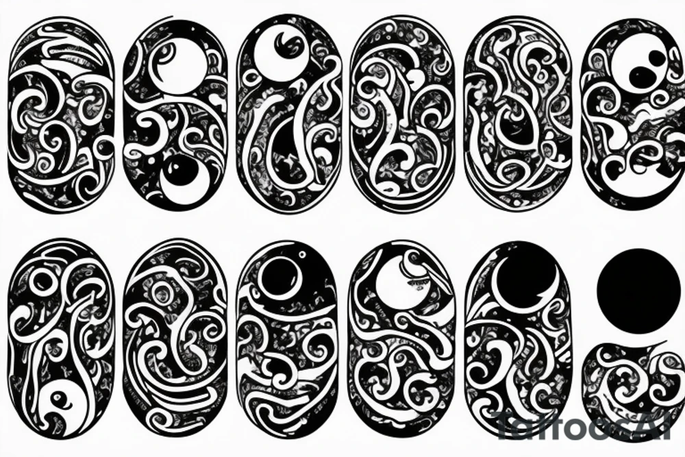 A moon with 555 inside and discipline tattoo idea