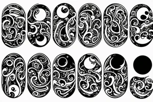 A moon with 555 inside and discipline tattoo idea