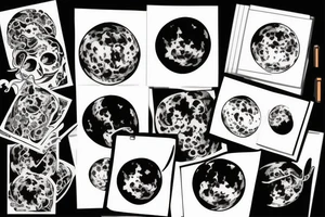 A moon with fives tattoo idea