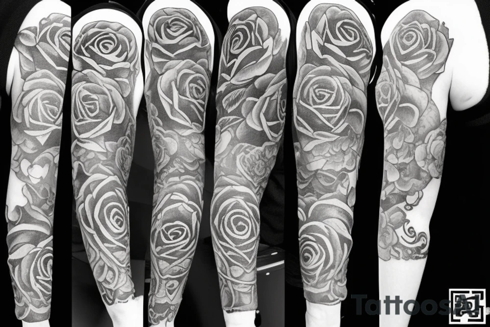Sleeve rose tattoo idea