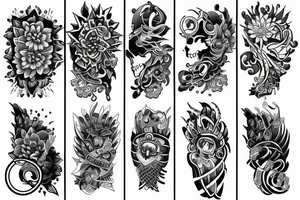 Half sleeve unique tattoo idea