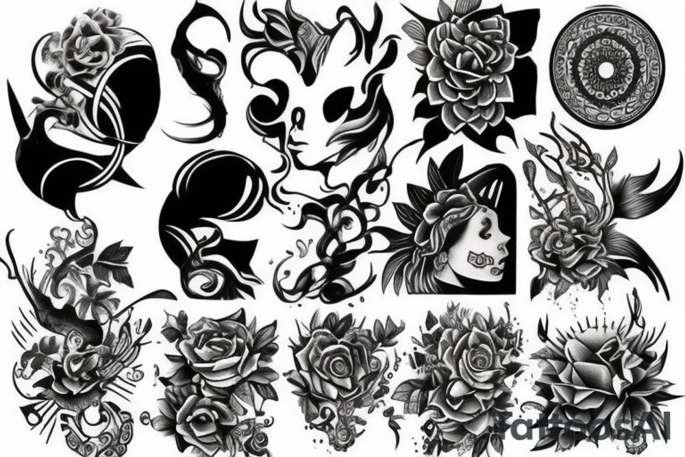 Half sleeve unique tattoo idea