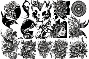 Half sleeve unique tattoo idea