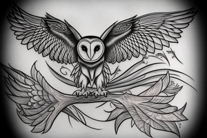 Barn owl tattoo in guardians of Ga'hoole style tattoo idea