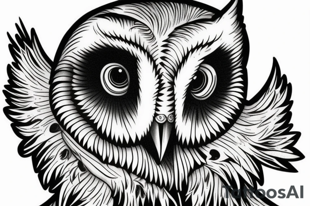 Barn owl tattoo in guardians of Ga'hoole style tattoo idea