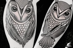 Barn owl tattoo in guardians of Ga'hoole style tattoo idea
