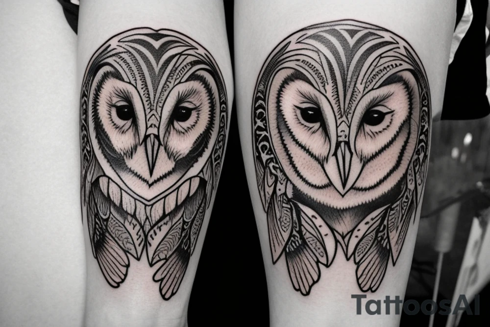 Barn owl tattoo in guardians of Ga'hoole style tattoo idea
