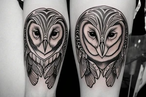 Barn owl tattoo in guardians of Ga'hoole style tattoo idea