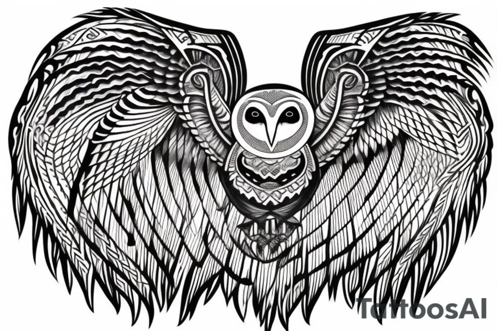 Barn owl tattoo in guardians of Ga'hoole style tattoo idea