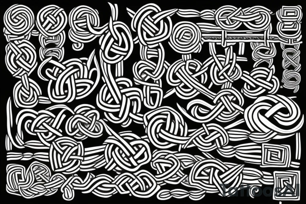 Norse knot with danish ruins tattoo idea