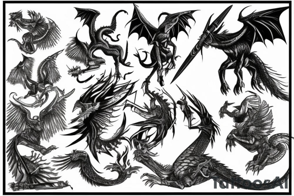 a valkyrie slaying a dragon tattoo idea