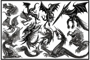 a valkyrie slaying a dragon tattoo idea