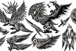 a valkyrie slaying a dragon tattoo idea