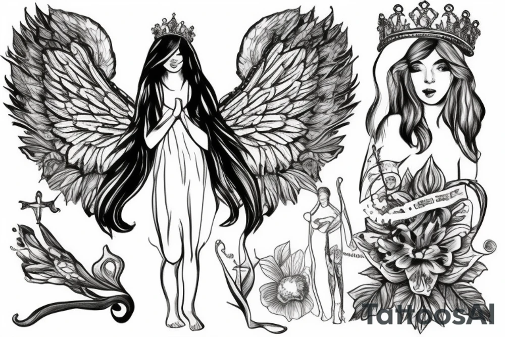 ANGEL WITH A CROWN tattoo idea
