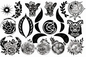 leo and virgo zodiac signs tattoo idea
