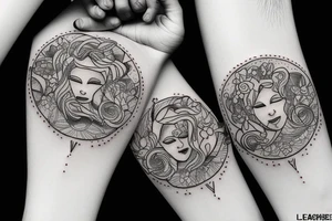 leo and virgo zodiac signs tattoo idea