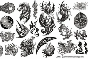 earth and fire elements tattoo idea