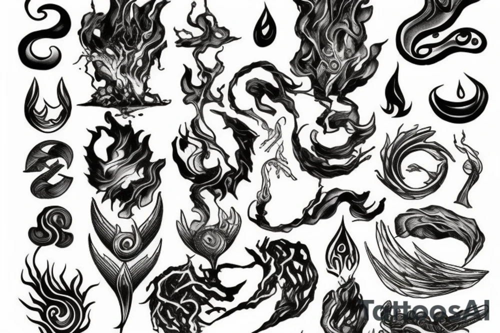 earth and fire elements tattoo idea