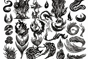 earth and fire elements tattoo idea
