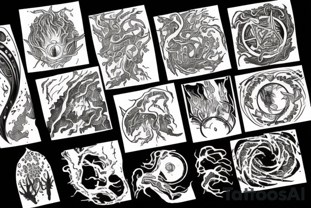 earth and fire elements tattoo idea