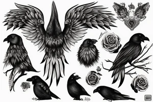 A fierce but wise crow tattoo idea