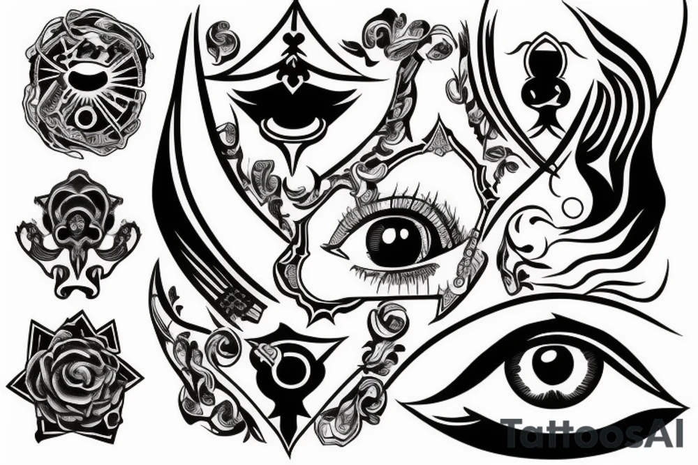 An eye and an ace of spades tattoo idea