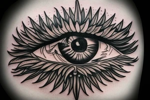 An eye and an ace of spades tattoo idea