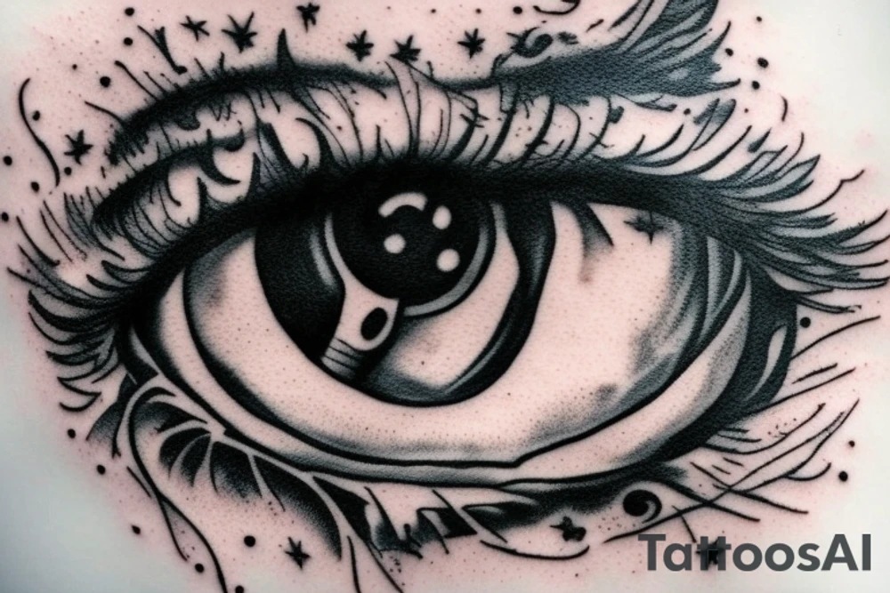An eye and an ace of spades tattoo idea