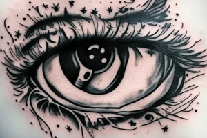 An eye and an ace of spades tattoo idea