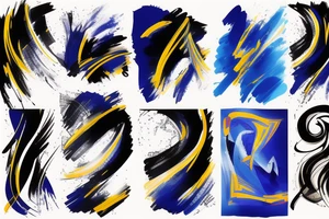 Abstract black and blue brushstroke tattoo idea