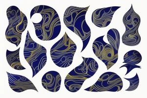 Abstract black and blue brushstroke tattoo idea