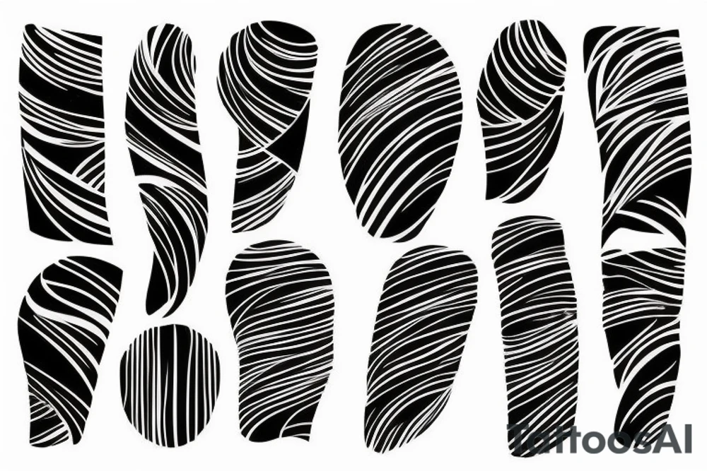 Abstract black and blue brushstroke tattoo idea