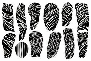 Abstract black and blue brushstroke tattoo idea