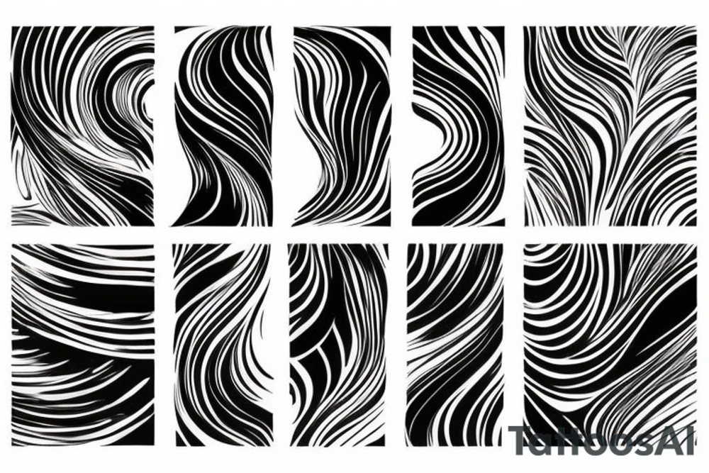 Abstract black and blue brushstroke tattoo idea